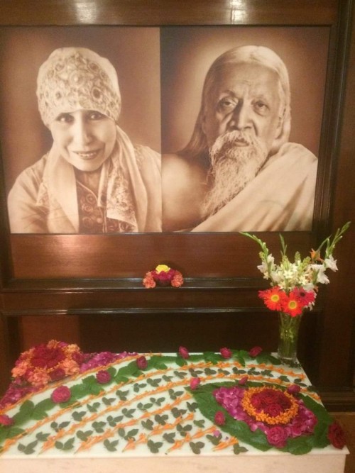 2 Flower Decorations at Sri Aurobindo Center Chandigarh